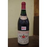 A bottle of Gevrey Chambertin 1961, Charles Kinloch.