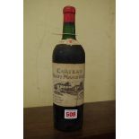 A bottle of Chateau Haut-Marbuzet 1959, Saint Estephe.