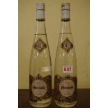 Two 24 1/2 fl.oz. bottles of Cusenier Mirabelle Vieille Reserve. (2)