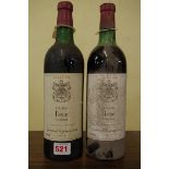 Two bottles of Clos Rene Pomerol 1961, Grants of St James. (2)