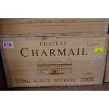 A case of twelve 75cl bottles of Chateau Charmail, 2005, in owc. (12)PLEASE NOTE: ADDITIONAL VAT