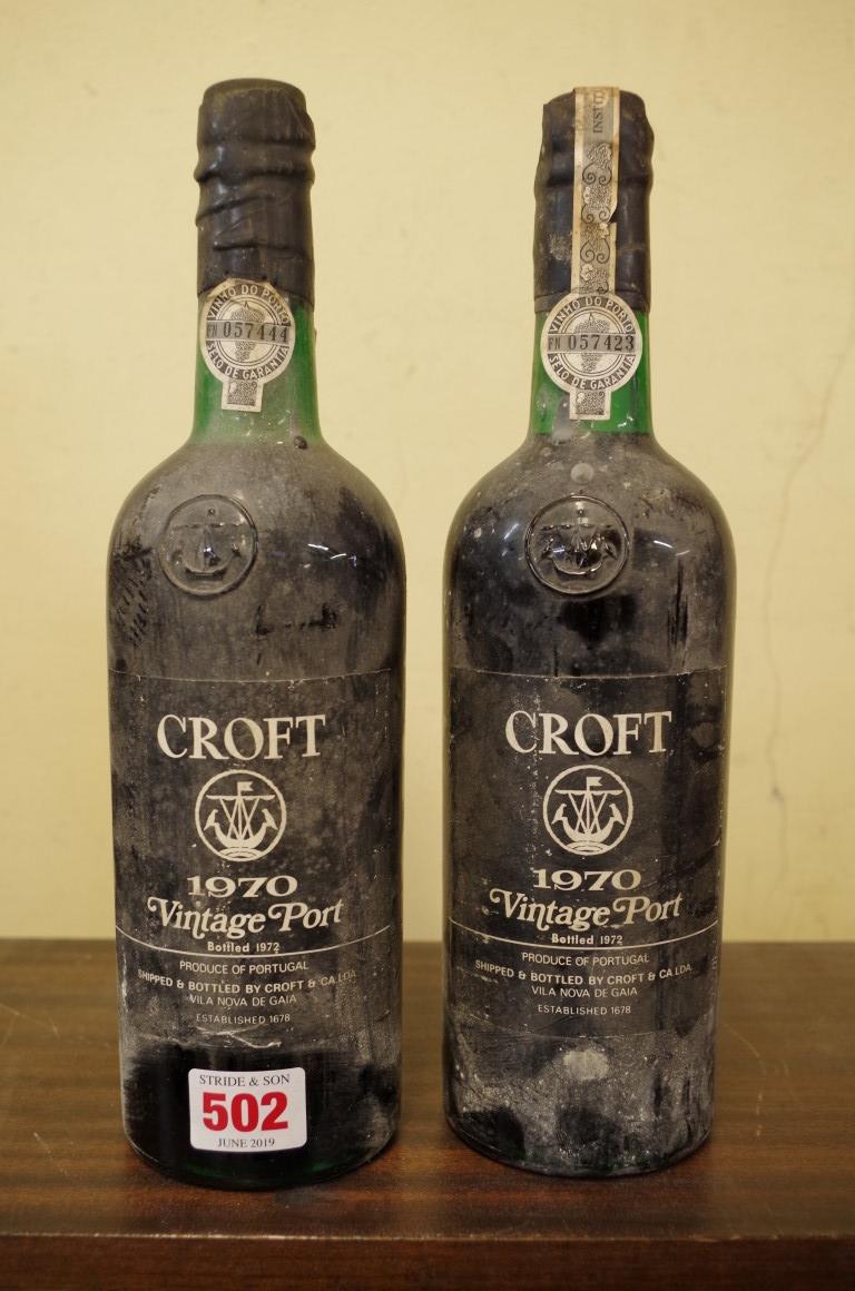 Two 75cl bottles of Croft 1970 vintage port. (2)