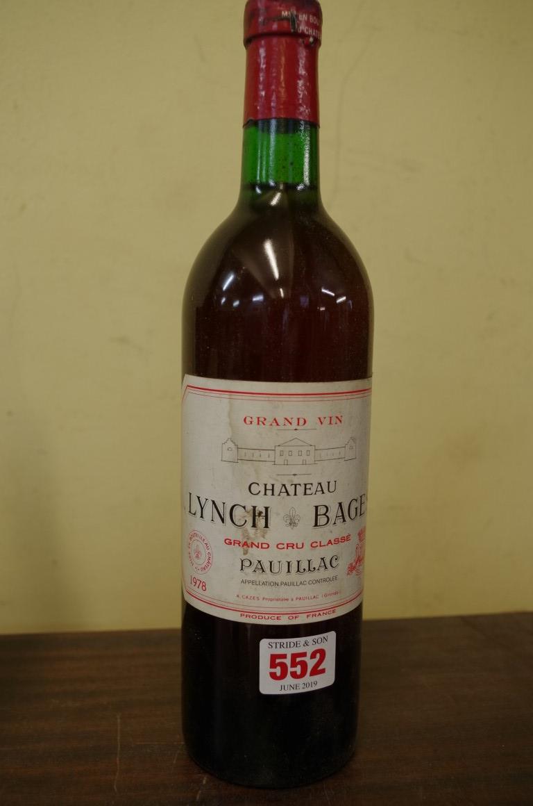 A 75cl bottle of Chateau Lynch Bages Pauillac 1978.