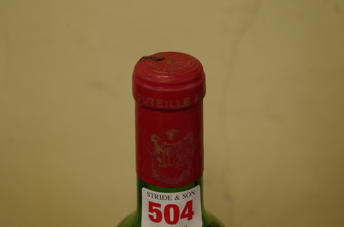 A 75cl bottle of Chateau Mouton Rothschild 1966, No. 083386. - Image 3 of 3