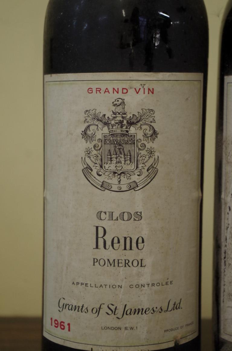 Two bottles of Clos Rene Pomerol 1961, Grants of St James. (2) - Image 2 of 4