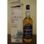 A 26 2/3 fl.oz. bottle of Lochnagar 12 year old 'Highland Malt' whisky, 1970s bottling, in card box.