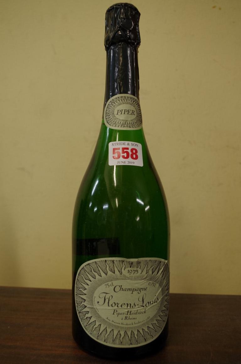 A 75cl bottle of Florens-Louis Piper Heidsieck 1973 vintage champagne.