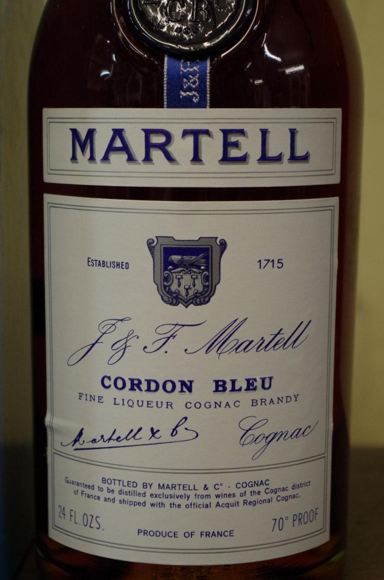 A 24 fl.oz. bottle of Martell Cordon Bleu cognac, 1960s bottling, in card box. - Image 2 of 3