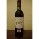 A 73cl bottle of Chateau Margeaux 1972.