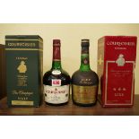 Two 68cl bottles of Courvoisier cognac, comprising VSOP and three star luxe, each in card box. (2)