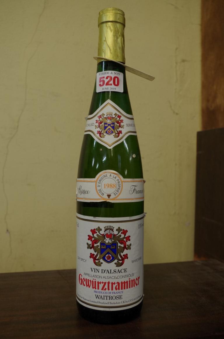 A 75cl bottle of Gewurztraminer Alsace 1988.