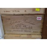 A case of twelve 75cl bottles of Chateau Fonbadet, 2003, in owc. (12)PLEASE NOTE: ADDITIONAL VAT