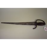 One of a pair of Chinese butterfly or hudiedao  half swords, having 41cm blade, no sheath.