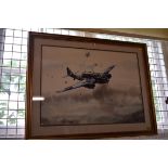 Ralph Gillies-Cole, a Bristol Beaufort in flight, signed and dated 85, watercolour and gouache, 49 x