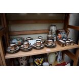 A good set of twelve Japanese satsuma coffee cans and saucers; together with other Japanese