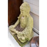 A large composition stone Buddha, 70cm high.