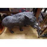 A life size bronze boar, 58cm high.