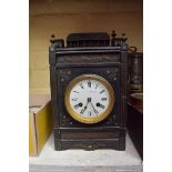 An Aesthetic slate mantel clock, 32.5cm high.