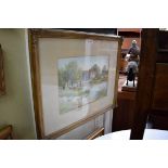 W J Morby, 'Dorchester Mill, Oxfordshire', signed and dated '04, inscribed on original label