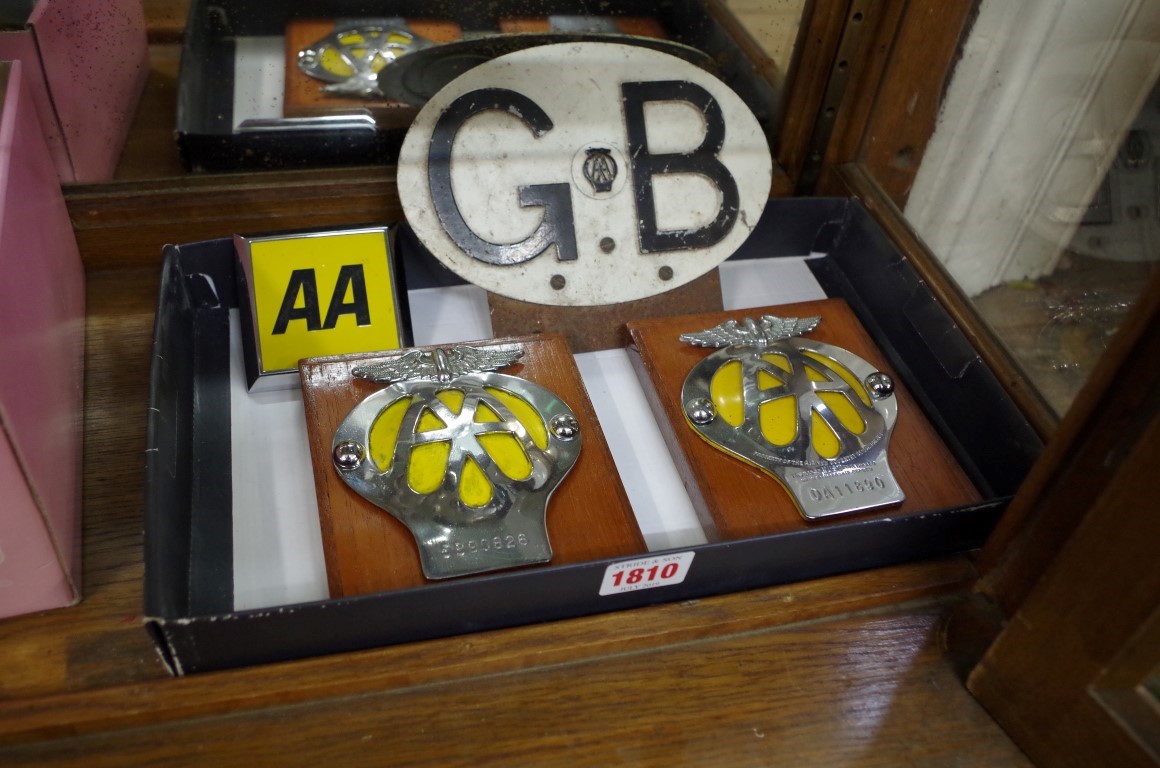 Automobilia: four AA car radiator badges.
