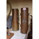 Trench Art: a chinoiserie vase; and a twin handled 'Australian Commonwealth Military Forces' vase,