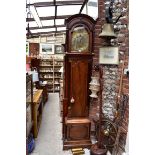 A good George III mahogany eight day longcase clock, the 11¾in brass and silvered arched dial