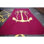 A very large Lord High Admiral's flag, the sleeved edge inscribed '12...Lord High Admiral...', 569 x