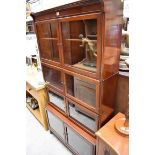 A mahogany four tier sectional bookcase, 89cm wide.