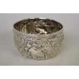 A Victorian silver repousse bowl, by William Comyns & Sons, London 1885, 10.5cm diameter, 138g.