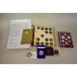 Coins: a Royal Mint 'Coinage of United Kingdom' 1970 set; together with a cased Cunard QEII 50