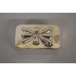 A silver rectangular box, by A E Powell, London 1986, 6.5 x 4cm, 97.5g.