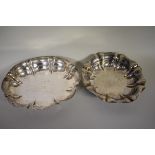 Two Continental .800 hammered dishes.