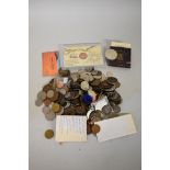 Coins: a quantity of British and world coins.