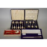 A cased set of six silver teaspoons, by Lee & Wigfull, Sheffield 1923; together with another similar