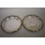 A pair of Continental .800 platters, having fluted edges.
