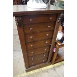 A late Victorian oak Wellington chest, 50.5cm wide.