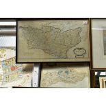 Two antique hand coloured maps by Robert Morden, comprising: Kent, 39 x 65cm; and Sussex 36.5 x 42.