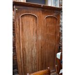 A Victorian mahogany double wardrobe, 134cm wide.