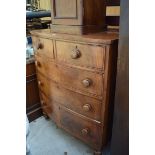 A 19th century mahogany bowfront chest of drawers, 91.5cm wide.