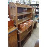 An oak open bookcase, 99.5cm wide.