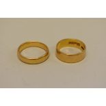 Two gold wedding bands, hallmarked 22ct, 11.4g.