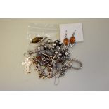 A quantity of silver necklaces and bracelets etc.