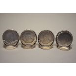 A set of four Edwardian silver menu holders, by Horace Woodward & Co Ltd, Birmingham 1907, set