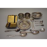 A small quantity of silver, to include an ashtray and a cigarette case; together with a metal