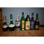 A mixed lot, to include a 70cl Remy Martin VSOP cognac.