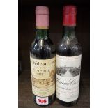 A 36cl bottle of Chateau Canon 1975, Fournier; together with a 36cl bottle of Vieux Chateau