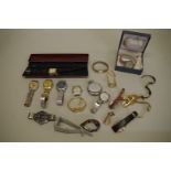 A vintage Corvette gold plated manual wind wristwatch, 32mm, on associated strap; together with a