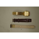 An Omega De Ville gold plated manual wind ladies wristwatch, 23mm, ref: 620, with associated