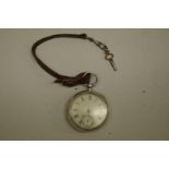 A Victorian silver open faced pocket watch, key wind, 45mm, hallmarked Chester 1896, having