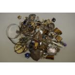 A quantity of silver and costume jewellery, to include a silver bangle; and four silver teaspoons.